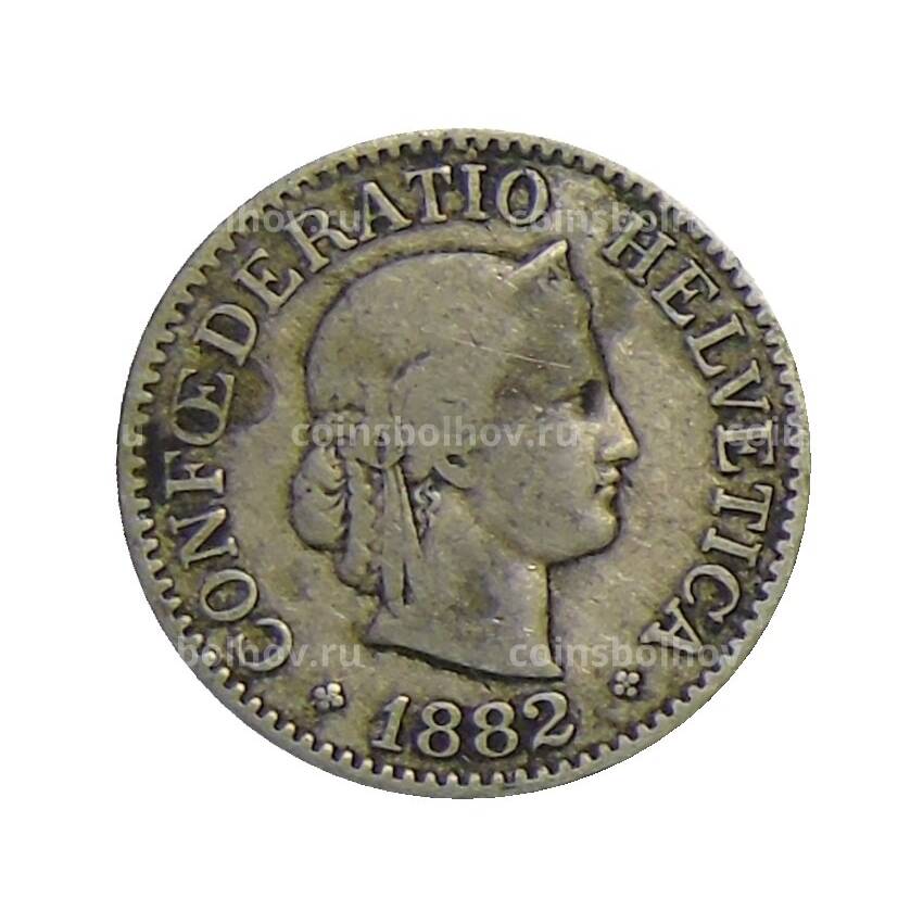 Монета 10 раппенов 1882 года Швейцария