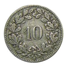 Монета 10 раппенов 1908 года Швейцария (реверс)