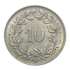 Монета 10 раппенов 1961 года Швейцария (реверс)