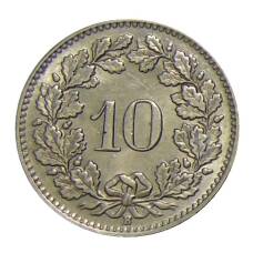 Монета 10 раппенов 1949 года Швейцария (реверс)