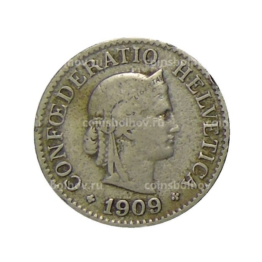 Монета 10 раппенов 1909 года Швейцария