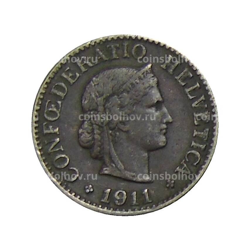 Монета 10 раппенов 1911 года Швейцария