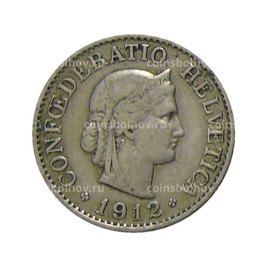 Монета 10 раппенов 1912 года Швейцария