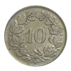 Монета 10 раппенов 1945 года Швейцария (реверс)