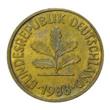 Монета 5 пфеннигов 1988 года F Германия (аверс)