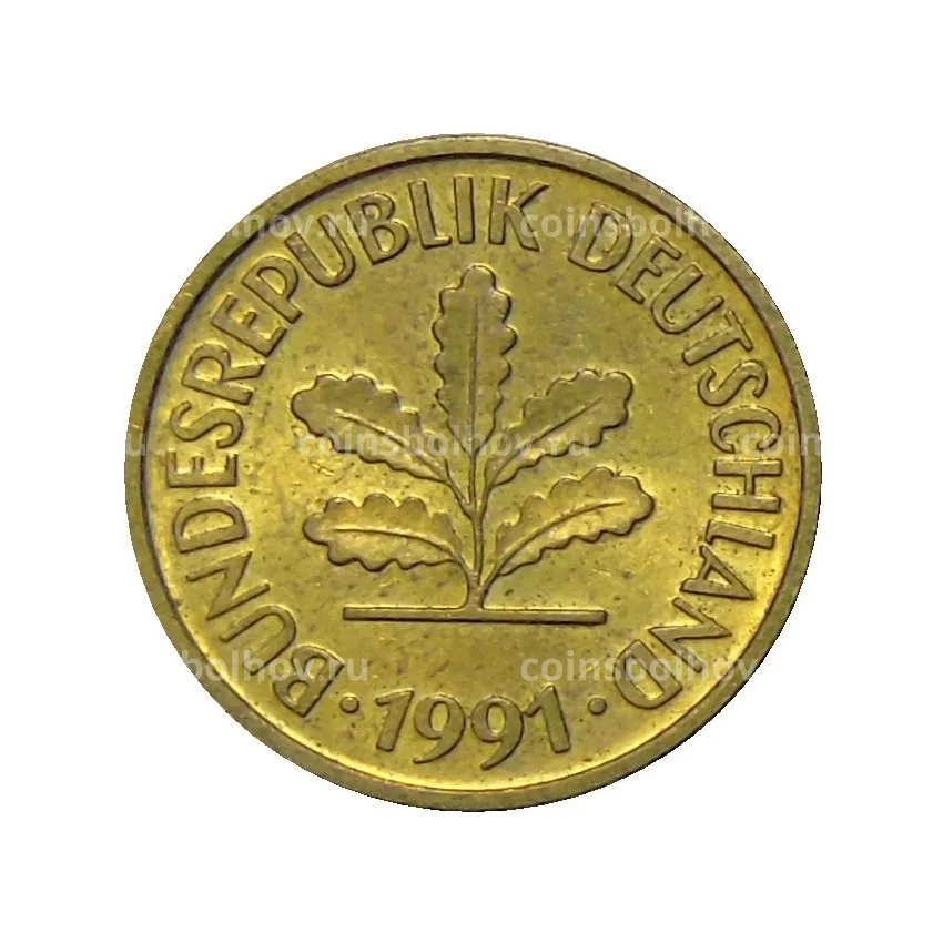 Монета 5 пфеннигов 1991 года A Германия