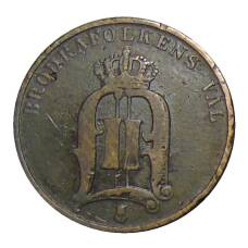 Монета 2 эре 1884 года Швеция (реверс)