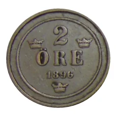Монета 2 эре 1896 года Швеция (аверс)