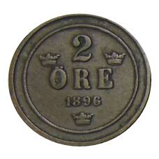 Монета 2 эре 1896 года Швеция (аверс)