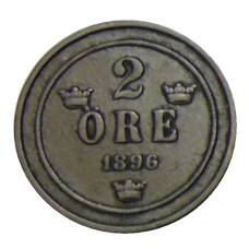 Монета 2 эре 1896 года Швеция (аверс)