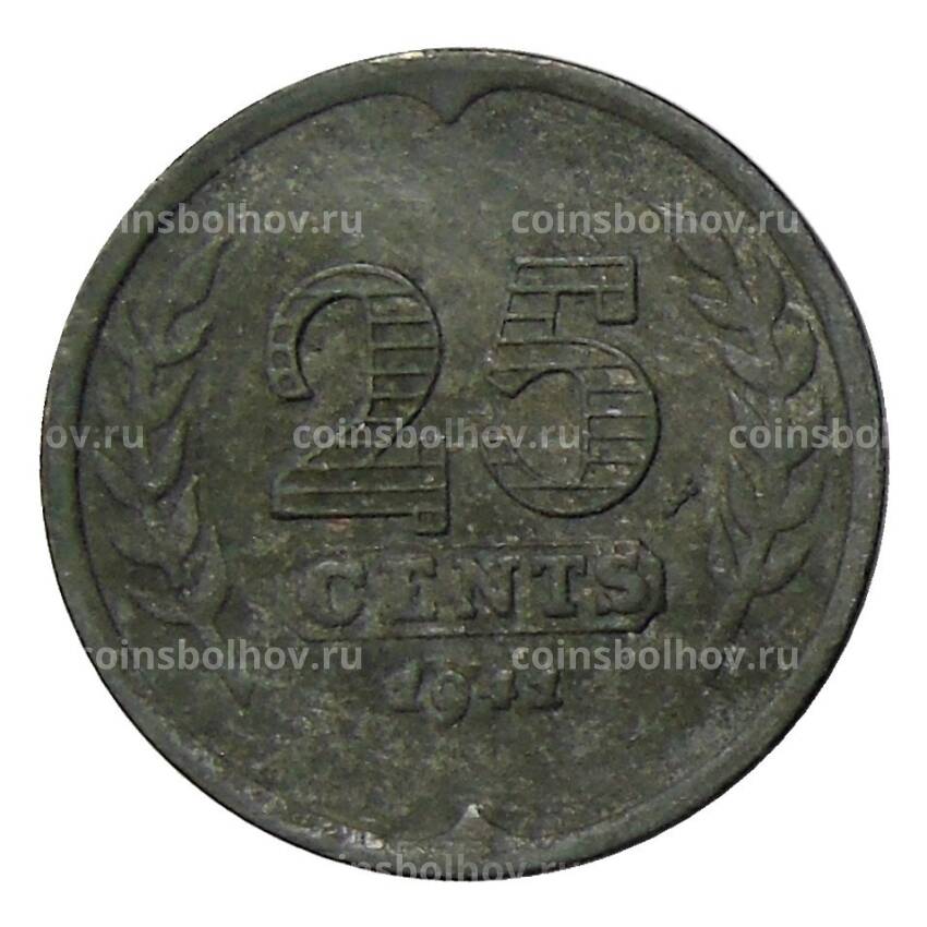 Монета 25 центов 1941 года Нидерланды
