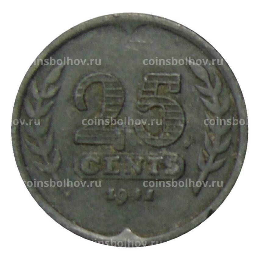 Монета 25 центов 1941 года Нидерланды