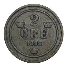 Монета 2 эре 1898 года Швеция (аверс)