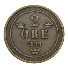 Монета 2 эре 1899 года Швеция (аверс)