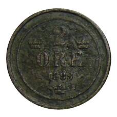 Монета 2 эре 1899 года Швеция (аверс)