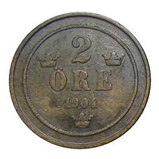 Монета 2 эре 1904 года Швеция (аверс)