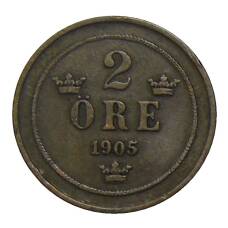 Монета 2 эре 1905 года Швеция (аверс)