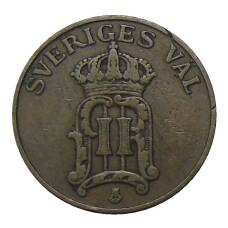 Монета 2 эре 1907 года Швеция (реверс)