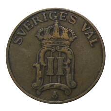 Монета 2 эре 1907 года Швеция (реверс)