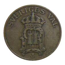 Монета 2 эре 1907 года Швеция (реверс)