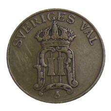 Монета 2 эре 1907 года Швеция (реверс)
