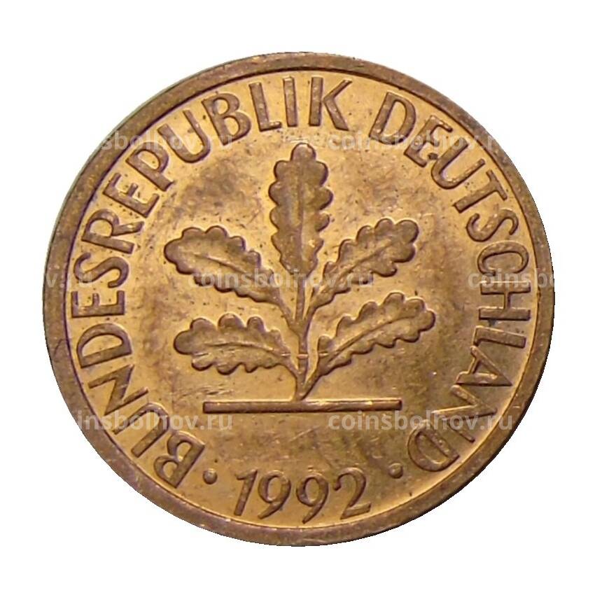 Монета 1 пфенниг 1992 года F Германия