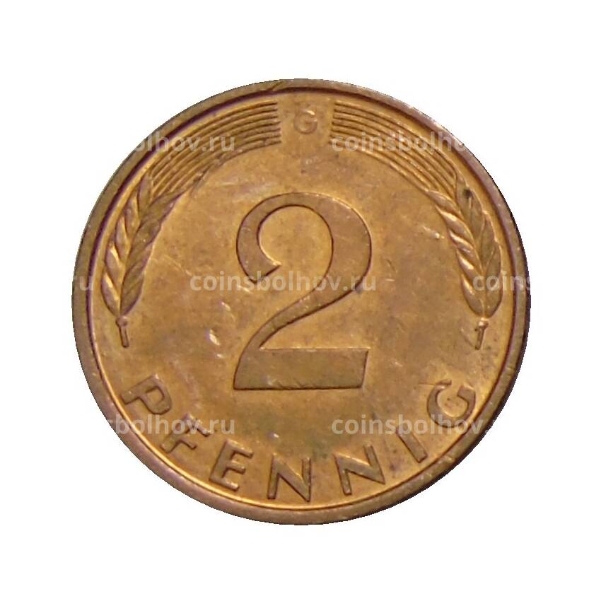 Монета 2 пфеннига 1981 года G Германия (вид 2)