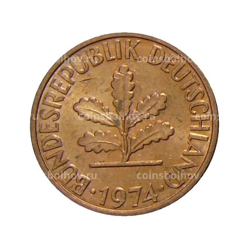Монета 2 пфеннига 1974 года F Германия