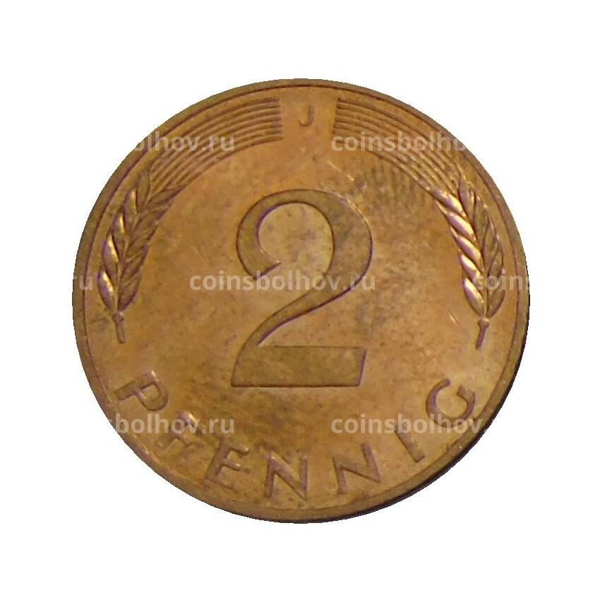 Монета 2 пфеннига 1979 года J Германия (вид 2)