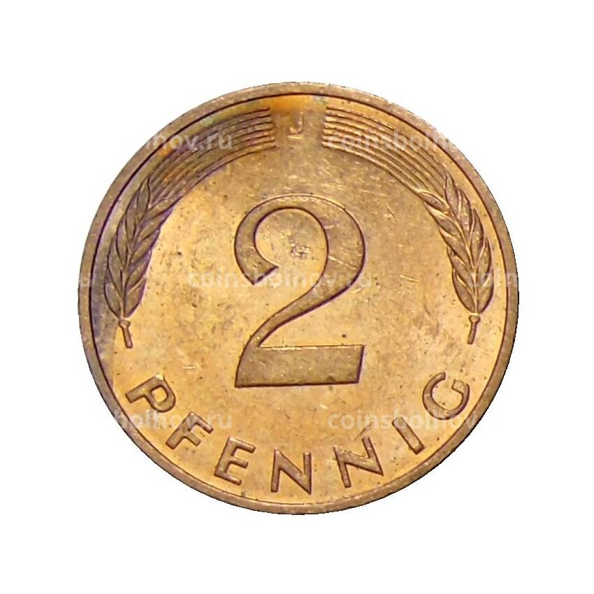 Монета 2 пфеннига 1992 года J Германия (вид 2)