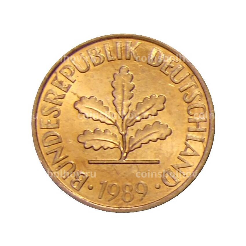 Монета 2 пфеннига 1989 года G Германия