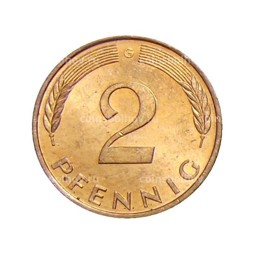 Монета 2 пфеннига 1989 года G Германия (вид 2)