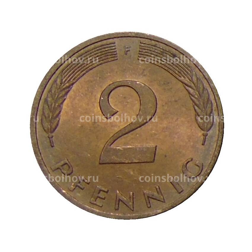 Монета 2 пфеннига 1977 года F Германия (вид 2)