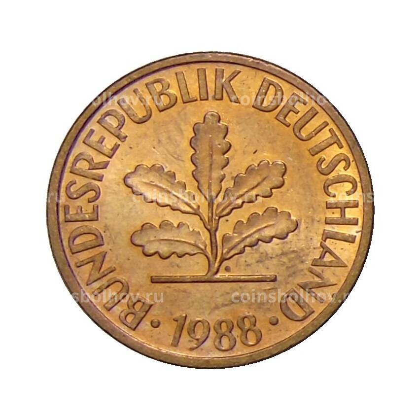 Монета 2 пфеннига 1988 года G Германия