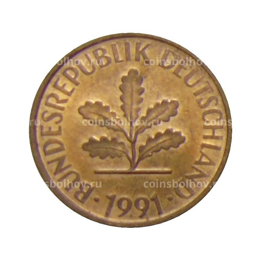 Монета 2 пфеннига 1991 года A Германия