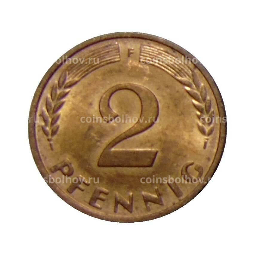 Монета 2 пфеннига 1970 года F Германия (вид 2)
