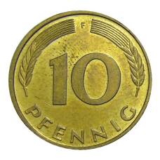 Монета 10 пфеннигов 1994 года F Германия (реверс)