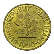 Монета 10 пфеннигов 1990 года G Германия (аверс)