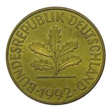 Монета 10 пфеннигов 1992 года J Германия (аверс)