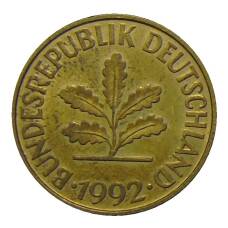 Монета 10 пфеннигов 1992 года F Германия (аверс)