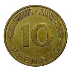 Монета 10 пфеннигов 1992 года F Германия (реверс)