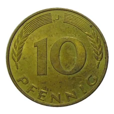Монета 10 пфеннигов 1991 года J Германия (реверс)