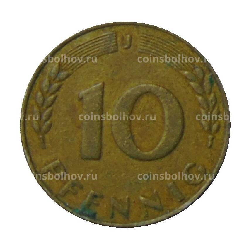 Монета 10 пфеннигов 1949 года J Германия (вид 2)
