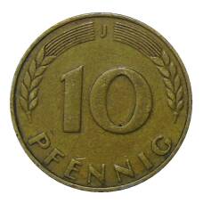 Монета 10 пфеннигов 1949 года J Германия (реверс)