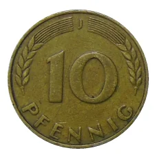 Монета 10 пфеннигов 1949 года J Германия (реверс)