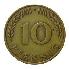 Монета 10 пфеннигов 1949 года F Германия (реверс)