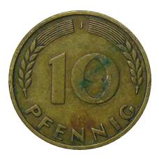 Монета 10 пфеннигов 1949 года J Германия (реверс)