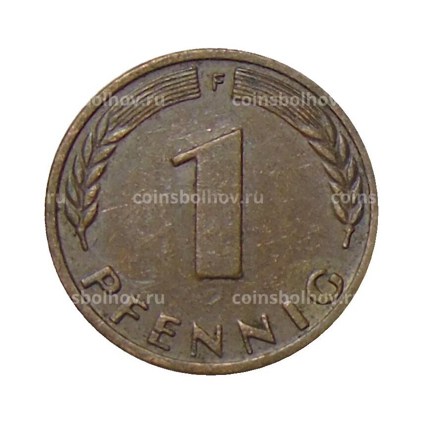 Монета 1 пфенниг 1950 года F Германия (вид 2)