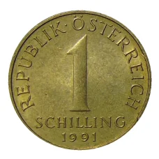 Монета 1 шиллинг 1991 года Австрия (аверс)