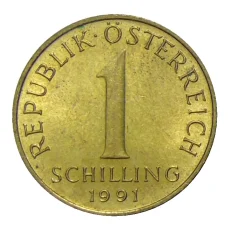 Монета 1 шиллинг 1991 года Австрия (аверс)